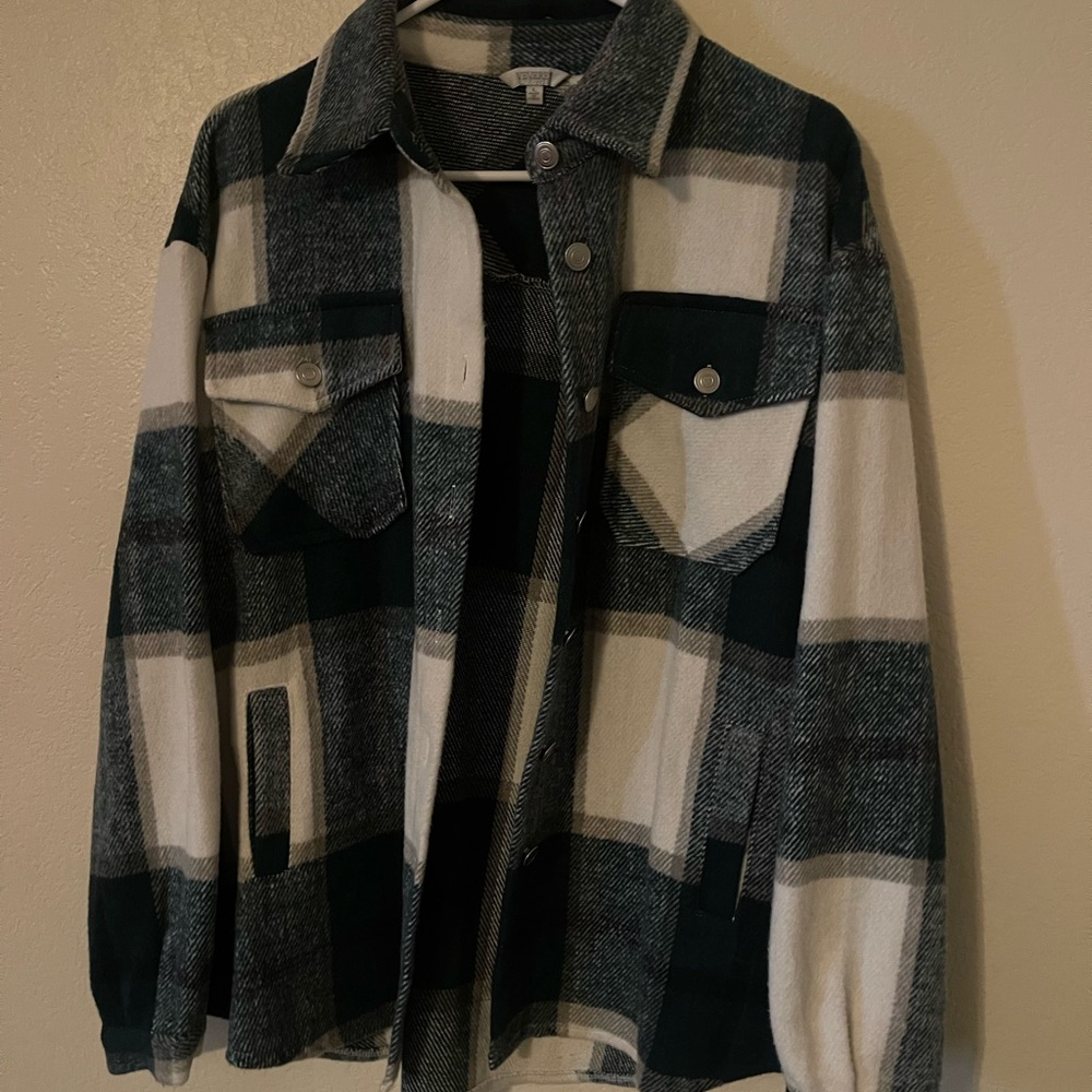 Plaid Button-Up Jacket - image 1